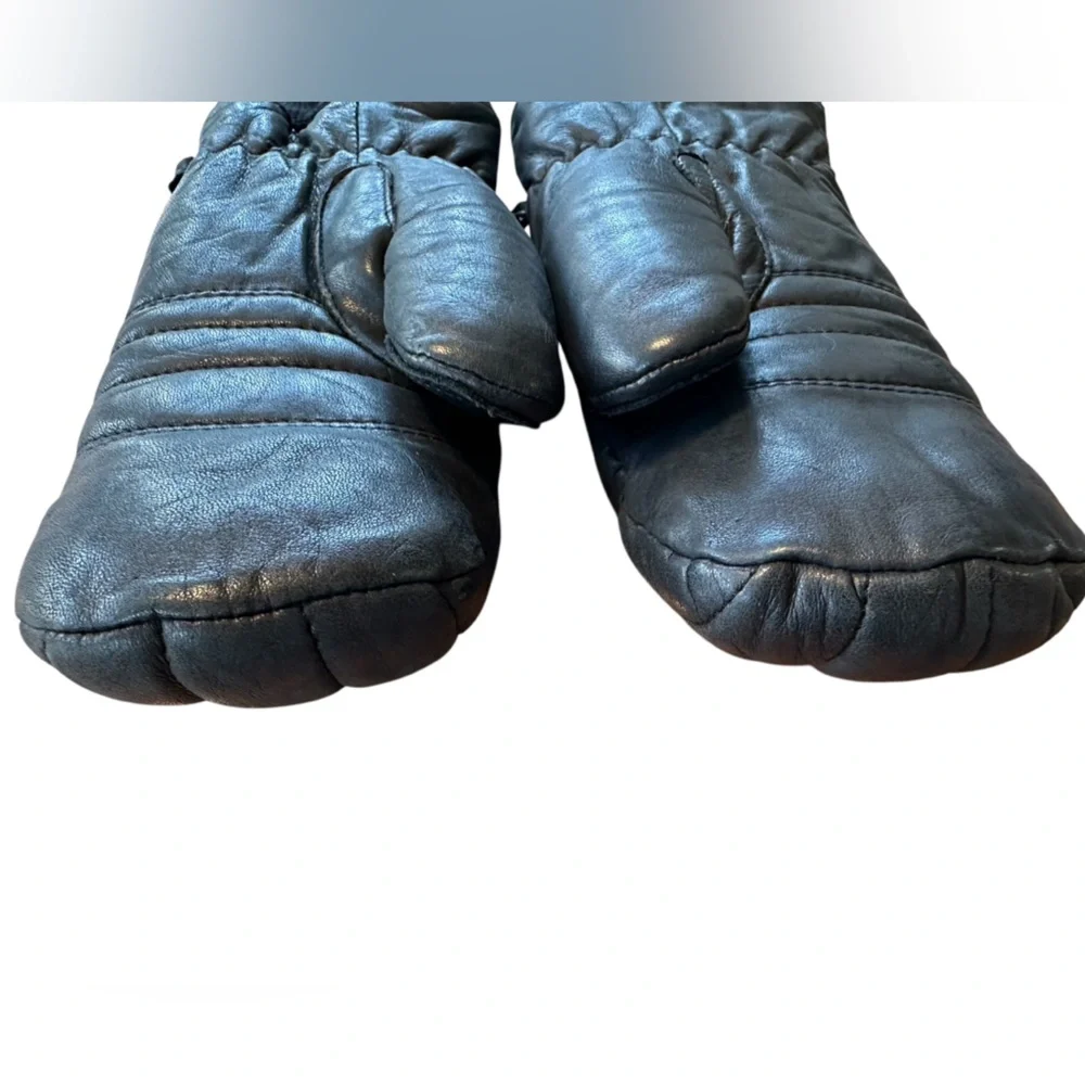 Gordini Ladies Medium Black Leather Ski Mittens Size M Winter Skiing Snow Gloves